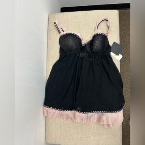 Chic Black and Pink Chemise & G-String